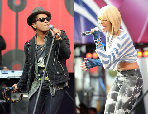 Bruno Mars and Keri Hilson