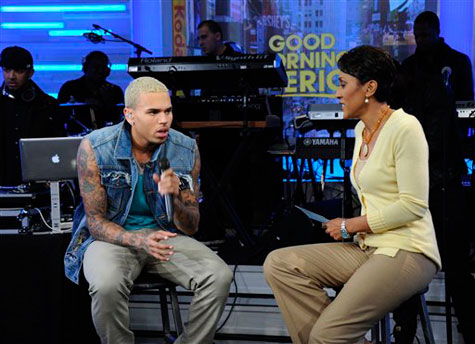 Chris Brown and Robin Roberts