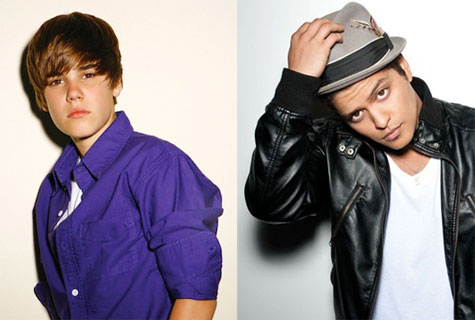 Justin Bieber and Bruno Mars