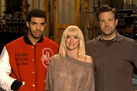 Drake, Anna Faris, and Jason Sudeikis