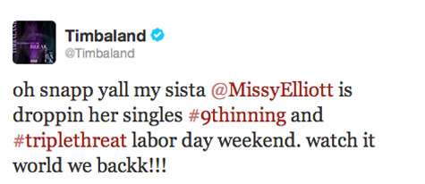 Timbaland Tweet