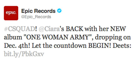 Epic Records Tweet