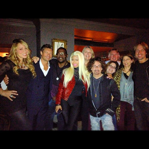 Mariah Carey, Ryan Seacrest, Randy Jackson, Nicki Minaj, and Keith Urban