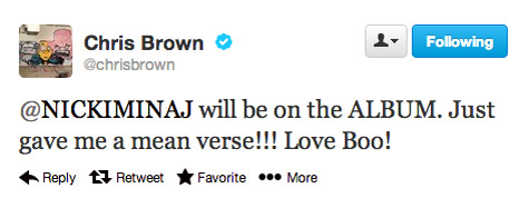 Chris Brown Tweet