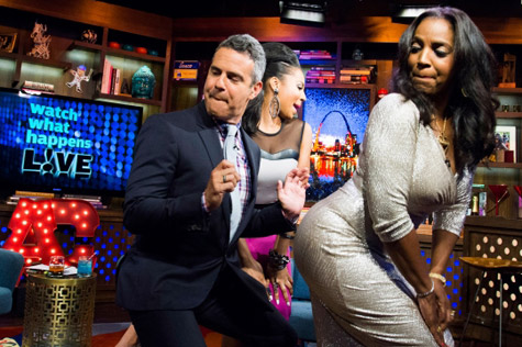 Andy Cohen, Ashanti, and Tina Douglas