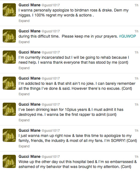 Gucci Mane Apologizes