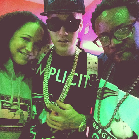 Amber Najm, Justin Bieber, and T-Pain