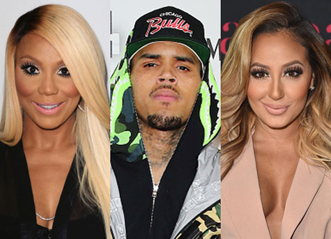 Tamar Braxton, Chris Brown, and Adrienne Bailon