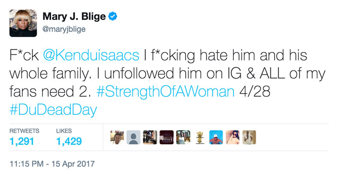 Mary J. Blige Tweet