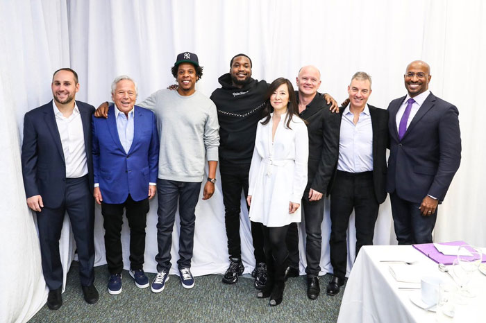 Michael Rubin, Robert Kraft, JAY-Z, Meek Mill, and Van Jones