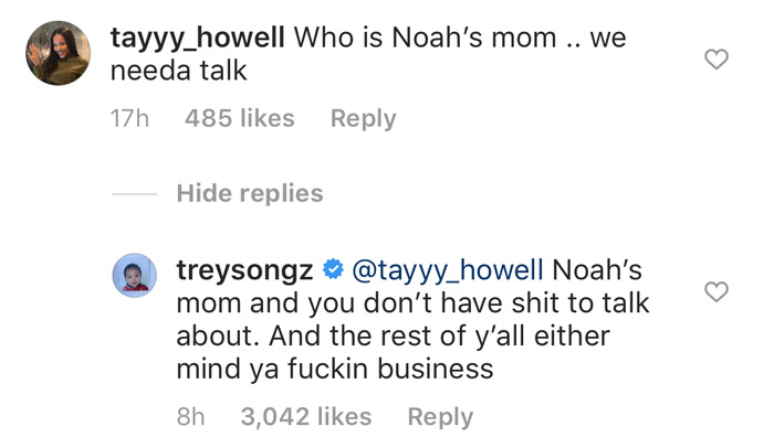 Trey Songz IG Comment