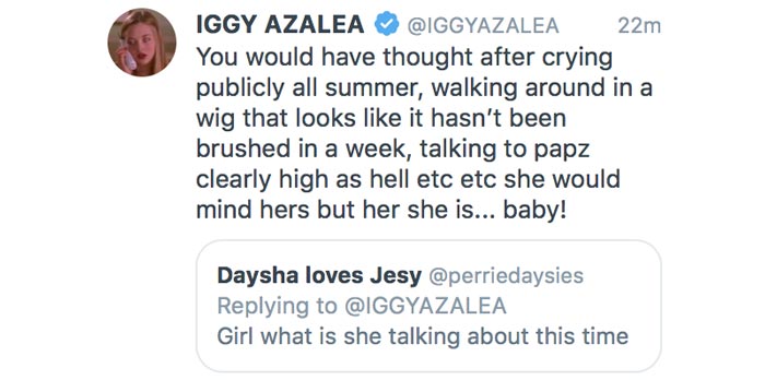 Iggy Azalea Wendy Williams Tweet