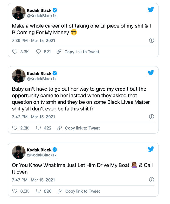 Kodak Black Tweets