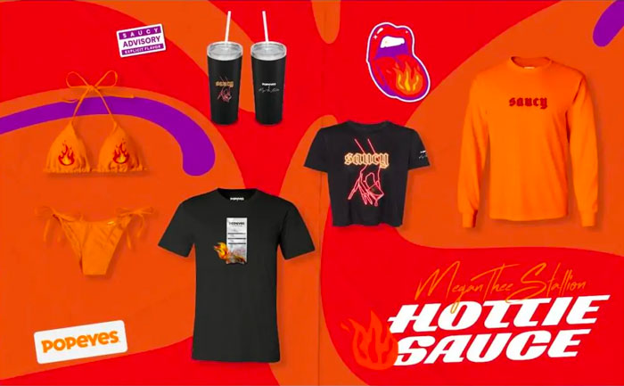 Megan Thee Stallion and Popeyes Merchandise