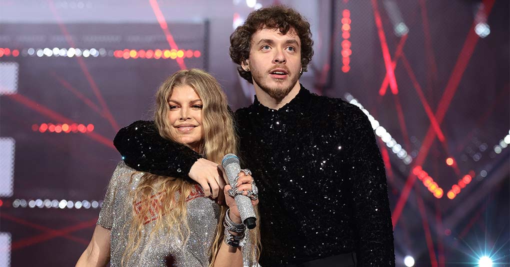 Fergie and Jack Harlow perform onstage at the 2022 MTV VMAs