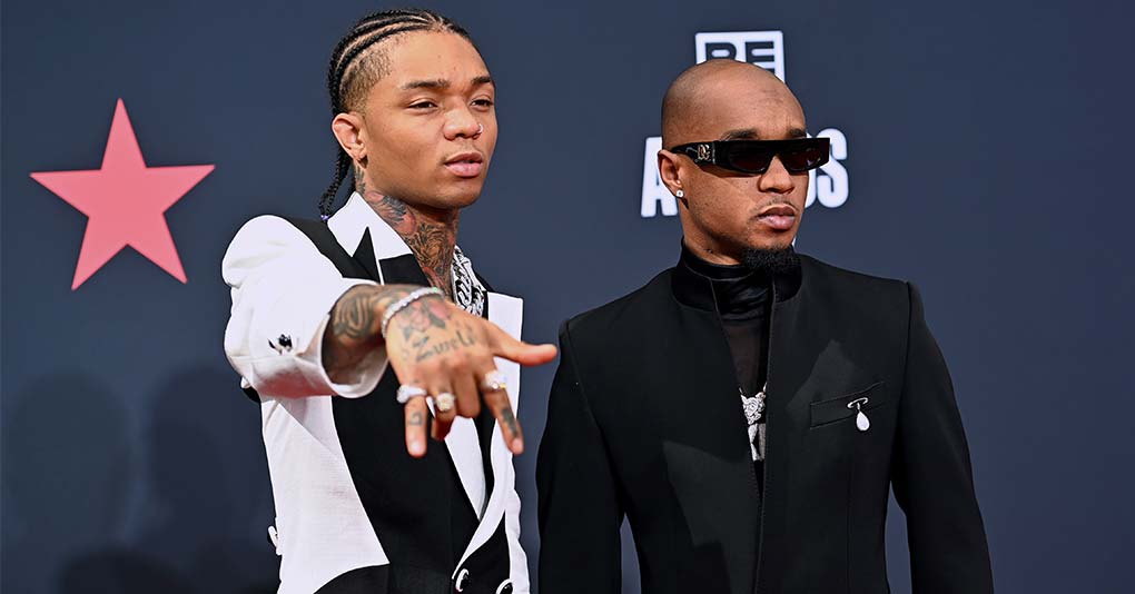 Swae Lee and Slim Jxmmi of Rae Sremmurd attend the 2022 BET Awards