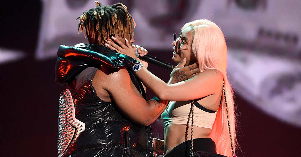 Juice Wrld brings Ally Lotti onstage during Made In America - Day 1 at Benjamin Franklin Parkway