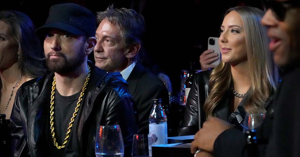 Eminem and Hailie Jade Mathers attends the 37th Annual Rock & Roll Hall of Fame Induction Ceremony at Microsoft Theater