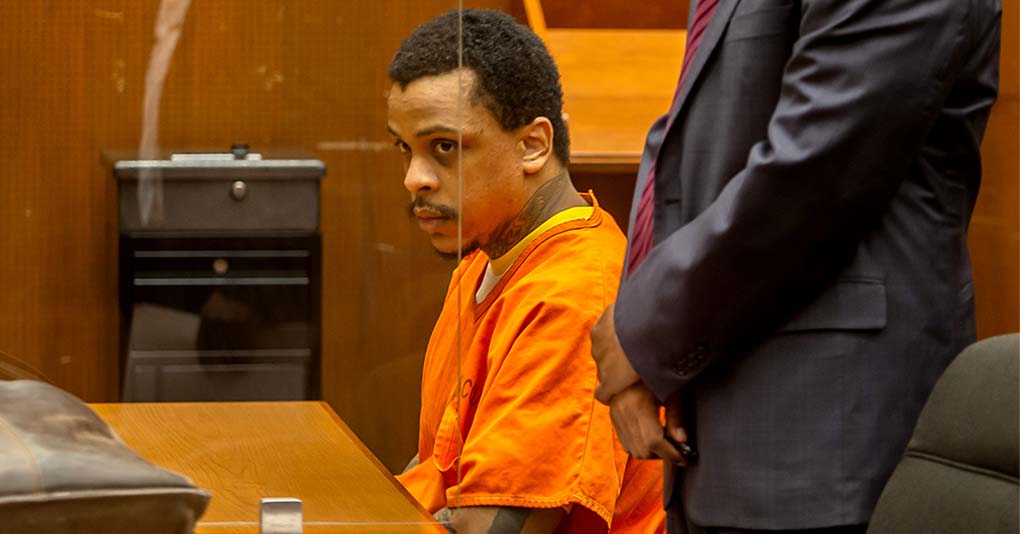 Eric Ronald Holder Jr. is seen in the courtroom at Clara Shortridge Foltz Criminal Justice Center