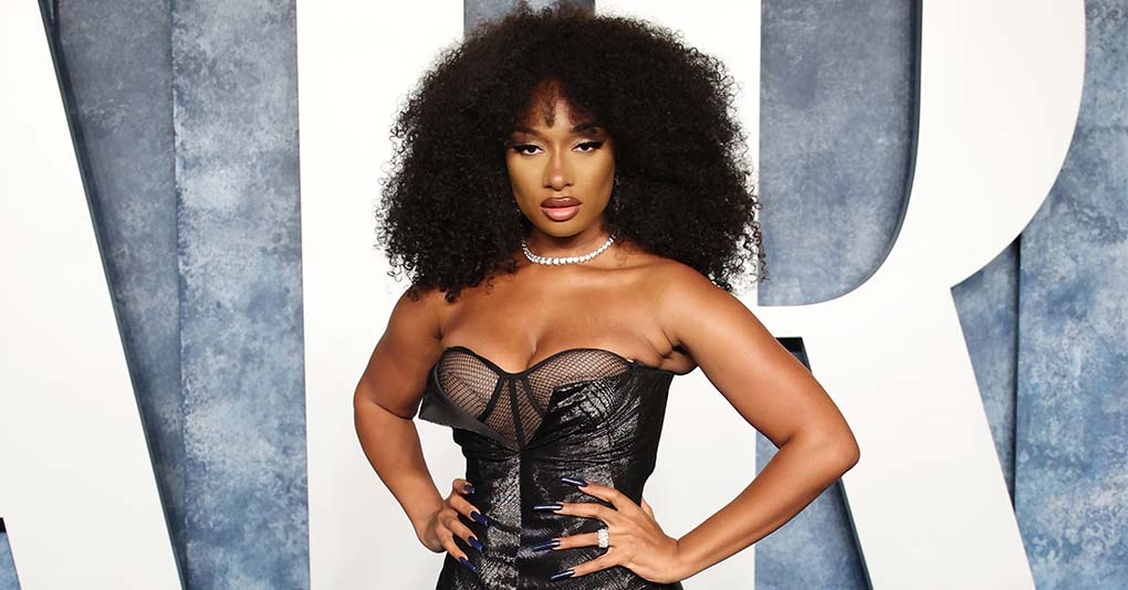 Megan Thee Stallion attends the 2023 Vanity Fair Oscar Party hosted by Radhika Jones at Wallis Annenberg Center