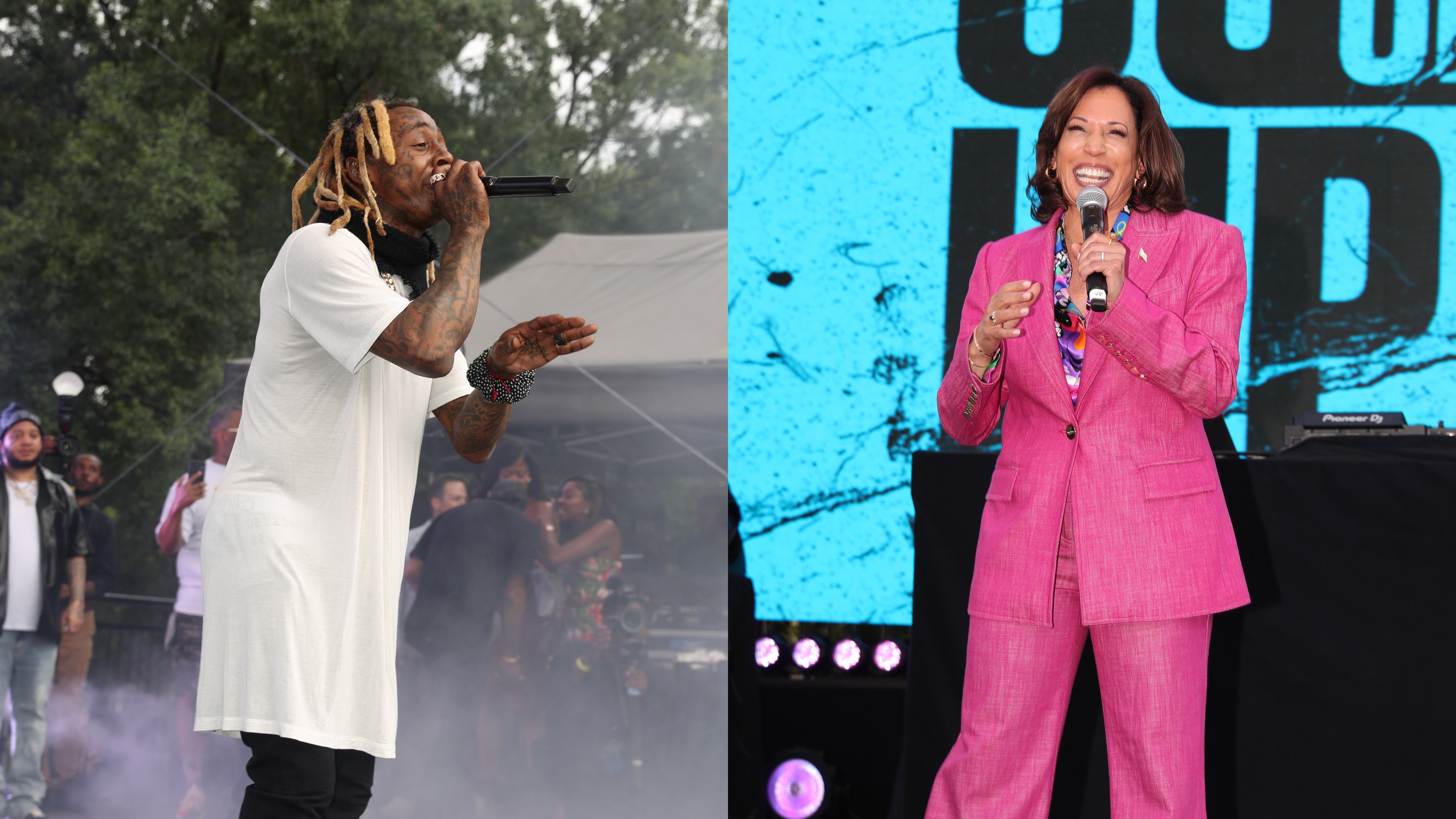 Lil Wayne and Kamala Harris