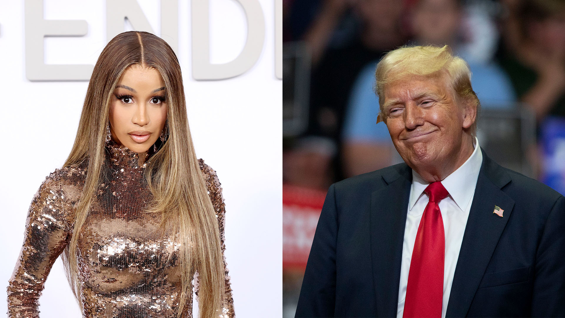 Cardi B and Donald Trump