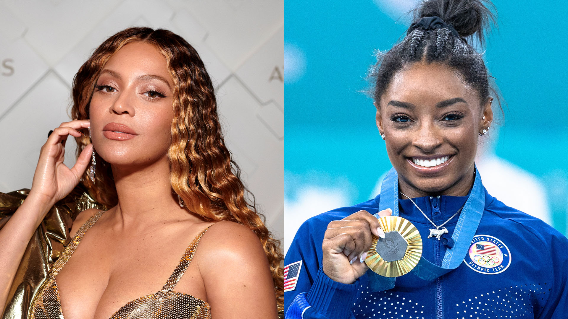 Beyonce and Simone Biles