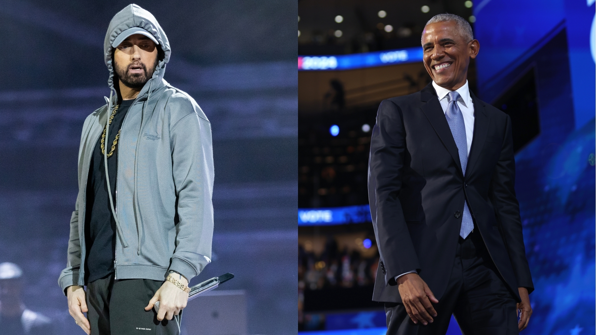 Eminem Set to Join Barack Obama at Kamala Harris' Detroit Rally thumbnail