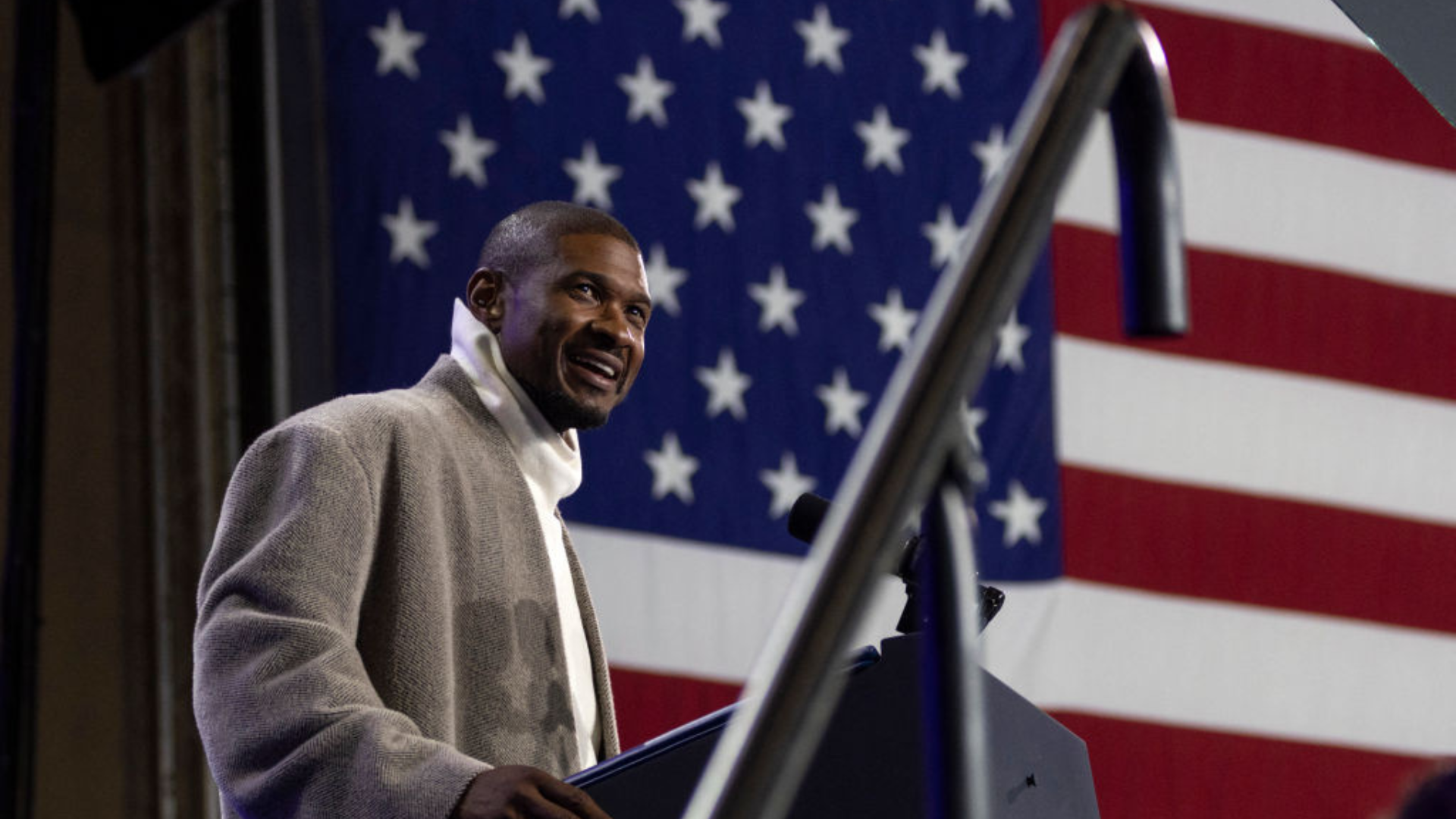 Usher Energizes Crowd at Kamala Harris' Pre-Election Rally thumbnail