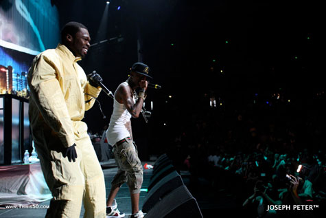 50 Cent Clowns Soulja Boy at Show