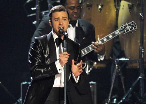 US singer Justin Timberlake arrive at the Brit Awards 2013 at O2