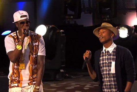 2 Chainz and Pharrell Perform on 'Jimmy Kimmel Live'