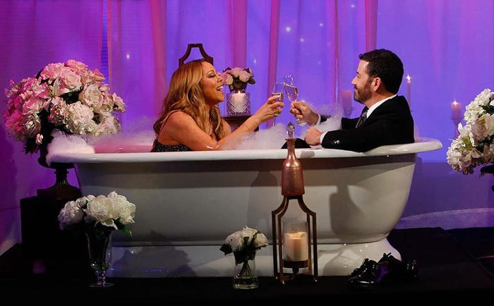 Watch Jimmy Kimmel Interview Mariah Carey In A Bathtub