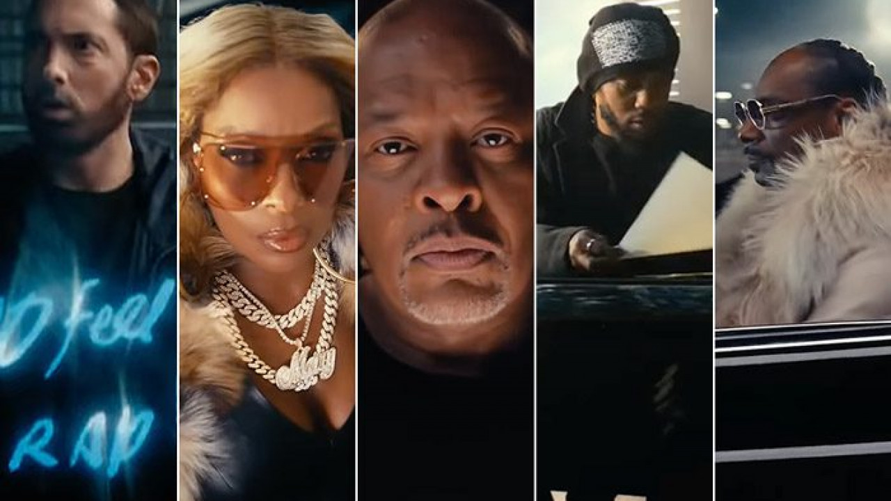 Dr. Dre, Snoop Dogg, Eminem, Mary J. Blige, and Kendrick Lamar